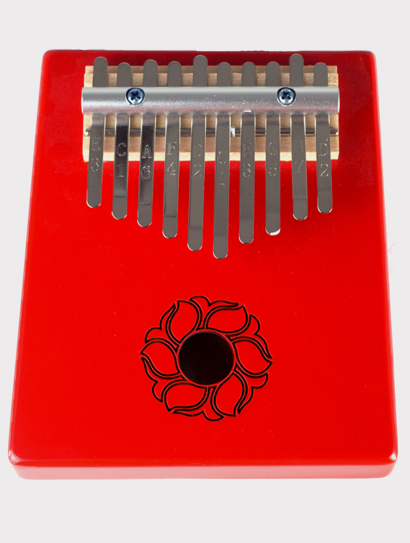Калимба 10 нот резонаторная Мозеръ KMKr-2-RD Escudo, форма трапеция, красная