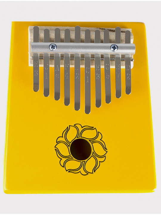 Калимба 10 нот резонаторная Мозеръ KMKr-2-YW Escudo, форма трапеция, желтая