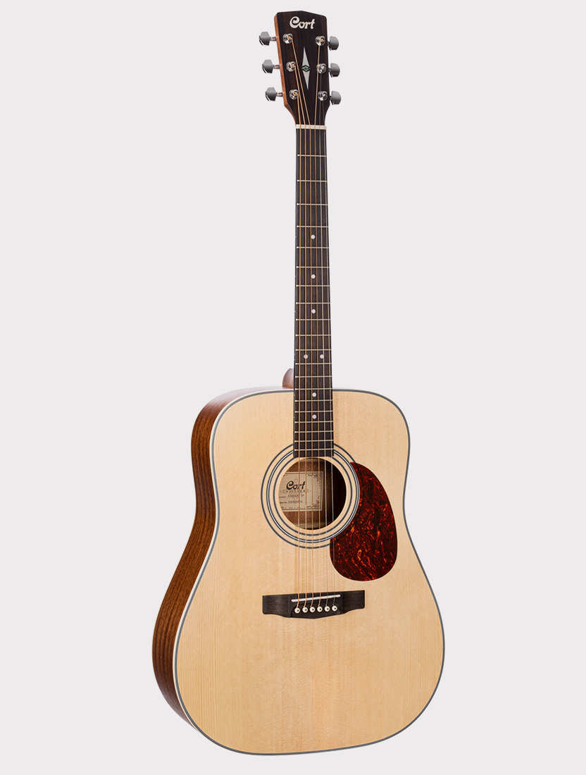 Акустическая гитара Cort Earth Series, цвет натуральное дерево, глянец, верхняя дека массив