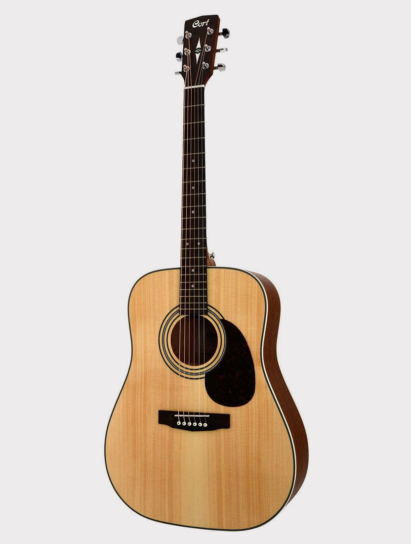 Акустическая гитара Cort Earth Series, цвет натуральное дерево, матовая, верхняя дека массив