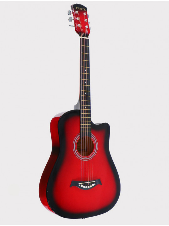 Акустическая гитара Fante FT-D38-RDS, красный санберст, с вырезом