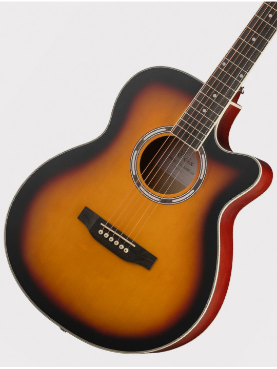 Акустическая гитара Foix FFG-2040C-SB с вырезом, медовый санберст