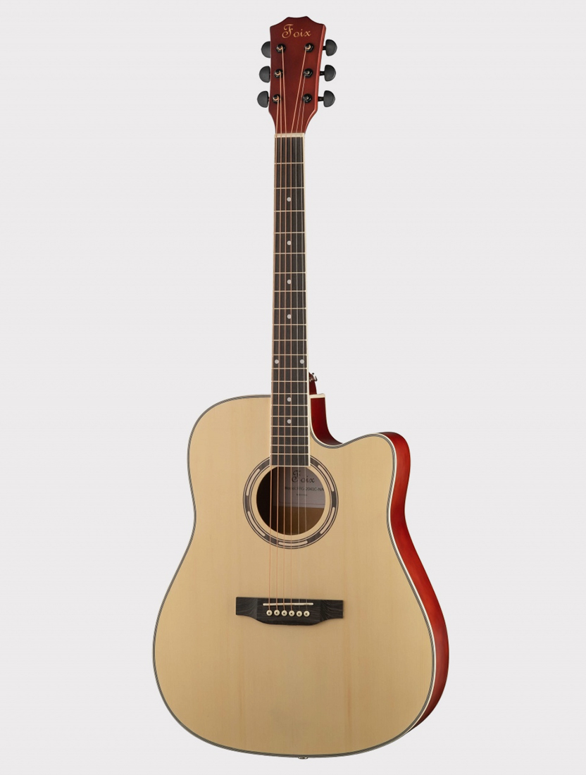 Акустическая гитара Foix FFG-2041C-NA с вырезом, натурально-бежевая