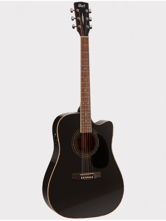 Электроакустическая гитара Cort Standard Series с вырезом, черная, с чехлом