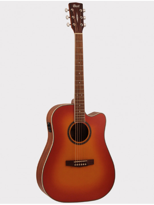 Электро-акустическая гитара с вырезом Cort Standard Series, санберст