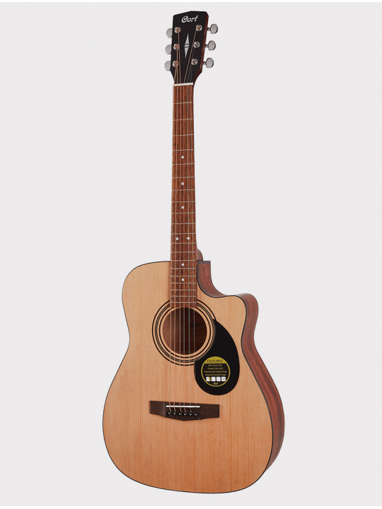 Электроакустическая гитара Cort Standard Series с вырезом, натуральное дерево