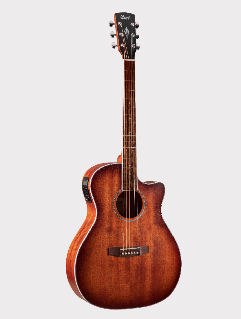Электроакустическая гитара с вырезом Cort Grand Regal Series, красное дерево