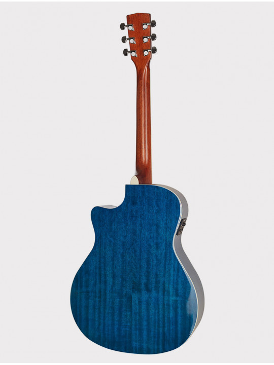 Электроакустическая гитара с вырезом Cort Grand Regal Series, сине-черная волна