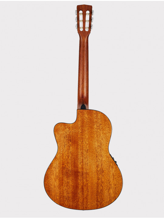 Классическая гитара Cort Jade Series со звукоснимателем, коричнево-черный санберст