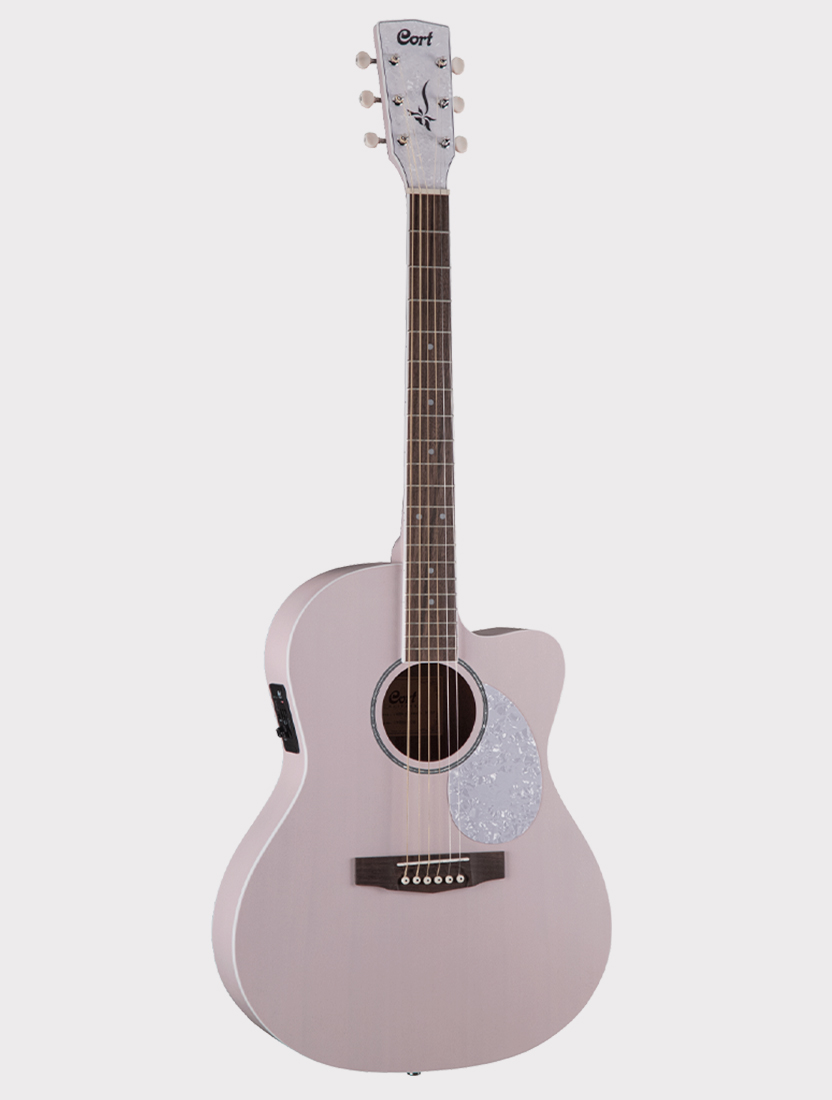 Электроакустическая гитара Cort Jade Series, розовая