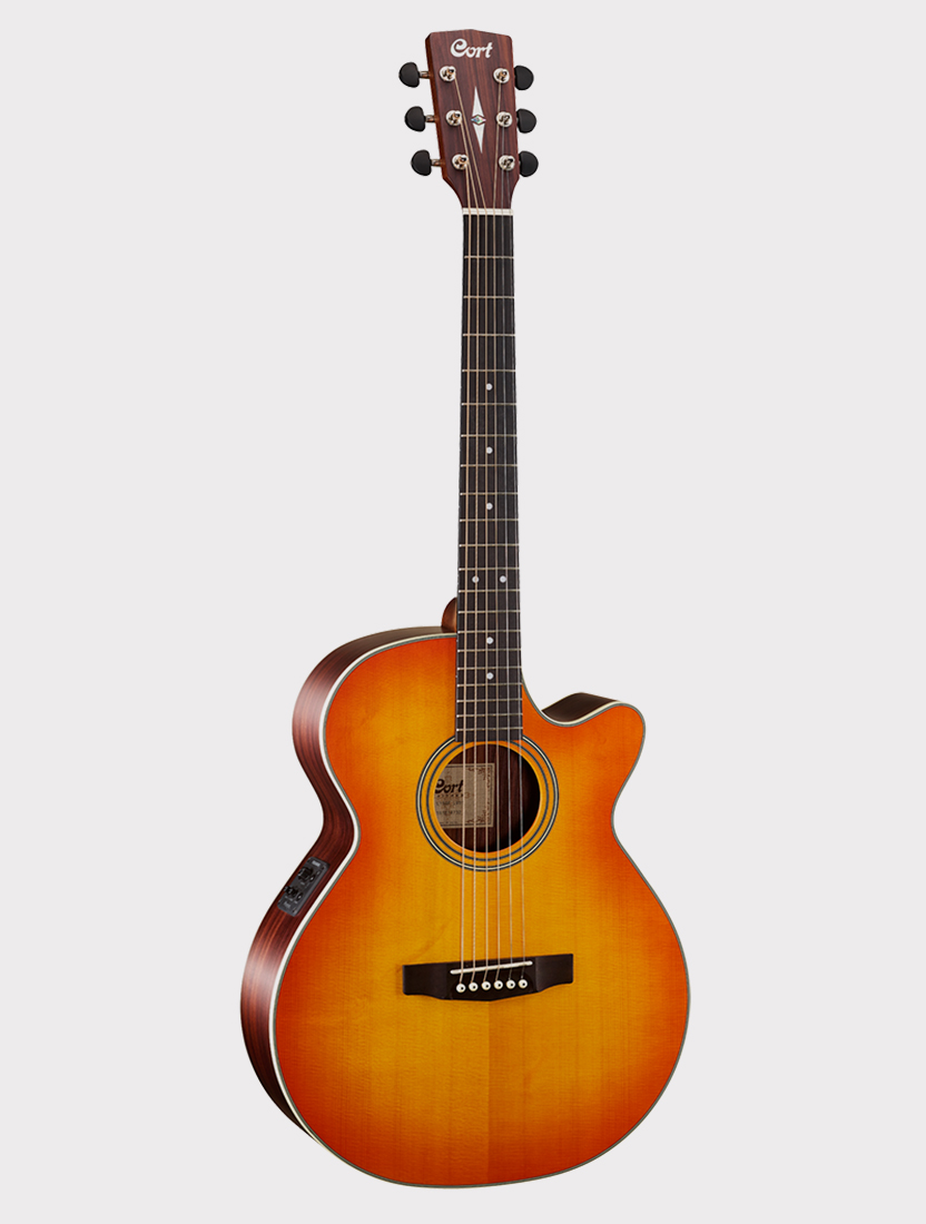 Электроакустическая гитара с вырезом Cort Luce Series, массив ели - композит