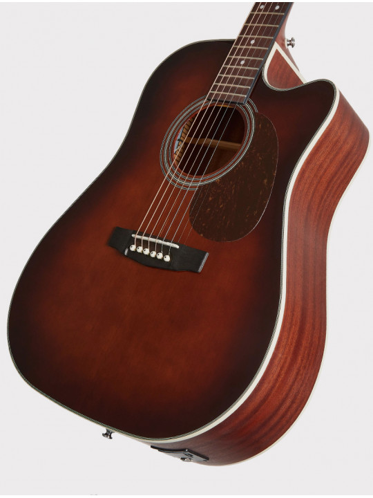 Электроакустическая гитара Cort MR Series, с вырезом, санберст, массив ели - красное дерево