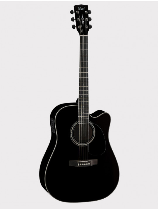 Электроакустическая гитара Cort MR Series, с вырезом, массив ели - красное дерево, черная