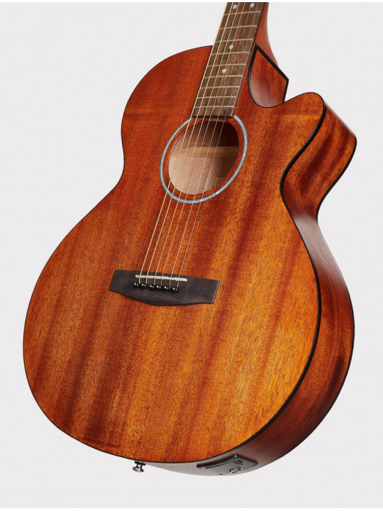 Электроакустическая гитара из красного дерева Cort SFX Series, с вырезом, коричневая, "открытые поры"