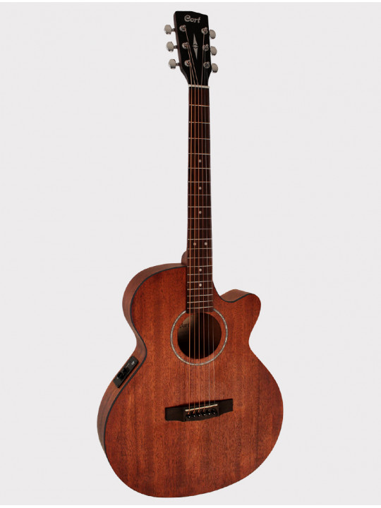 Электроакустическая гитара из красного дерева Cort SFX Series, с вырезом, коричневая, "открытые поры"