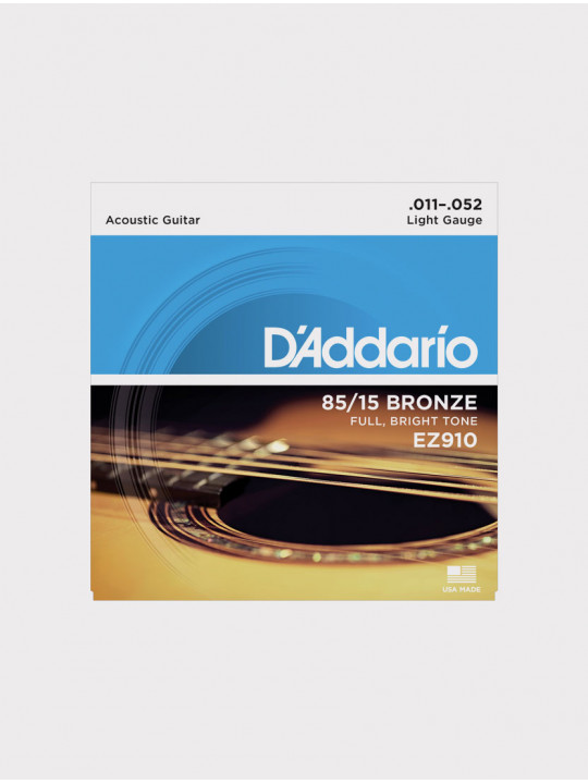Струны для акустической гитары D`Addario EZ910 толщина 11-52