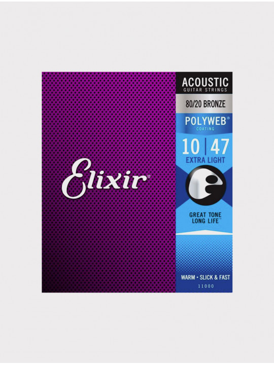 Струны для акустической гитары Elixir 11000 толщина 10-47
