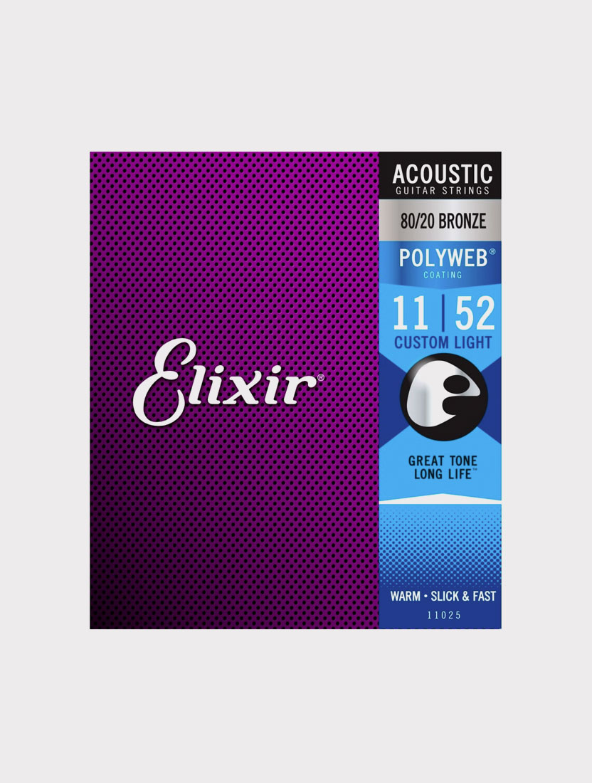 Струны для акустической гитары Elixir 11025 толщина 11-52