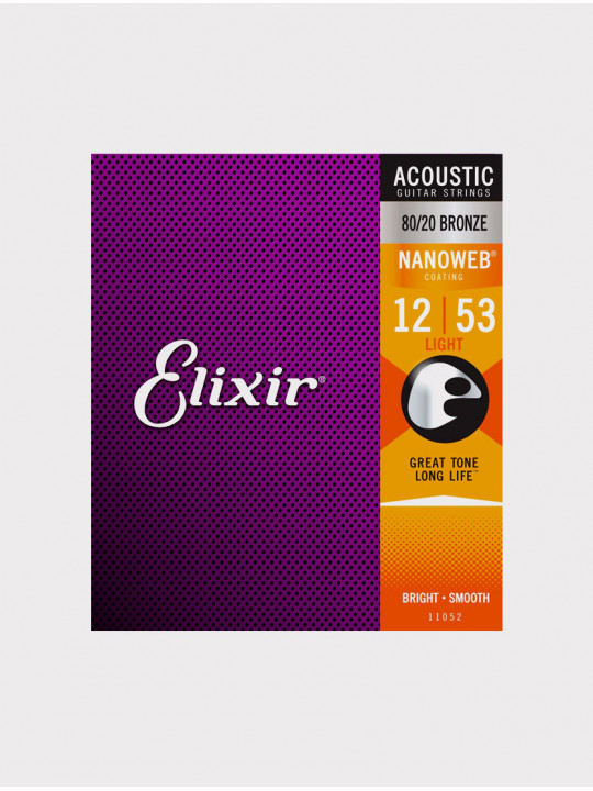 Струны для акустической гитары Elixir 11052 толщина 12-53