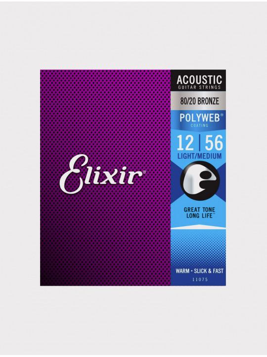 Струны для акустической гитары Elixir 11075 толщина 12-56