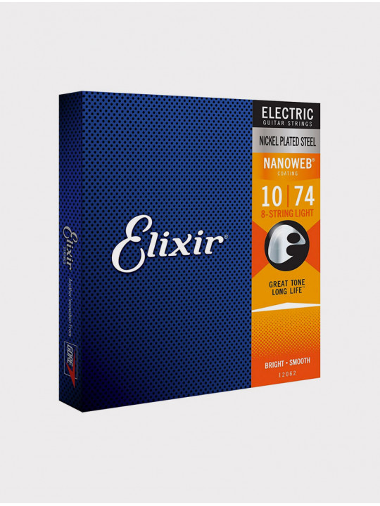 Струны для 8-струнной электрогитары Elixir 12062 толщина 10-74