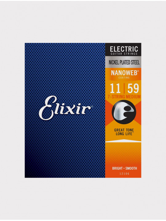 Струны для 7-струнной электрогитары Elixir 12106 толщина 11-59