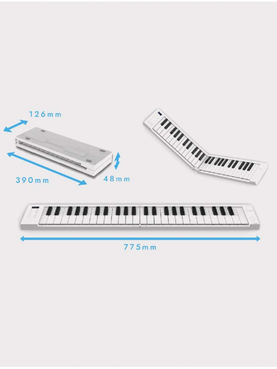 Цифровая фортепианная клавиатура Blackstar CARRY-ON 49, белая, 49 клавиш