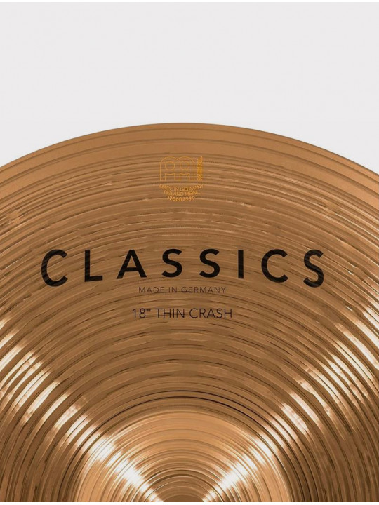 Тарелка Meinl Classics Thin Crash 18", бронза B8