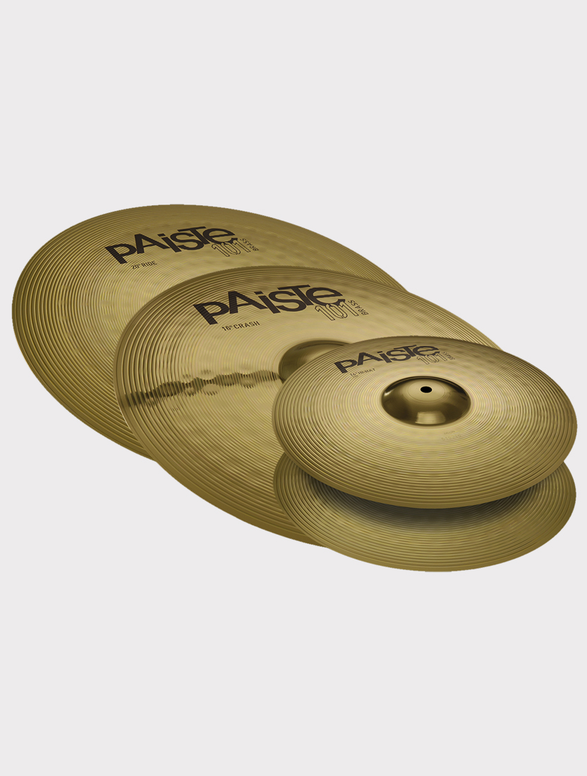 Комплект тарелок Paiste 101 Brass Universal Set 14"/16"/20", латунь MS63, вес средний верхней / средне тяжелый нижней
